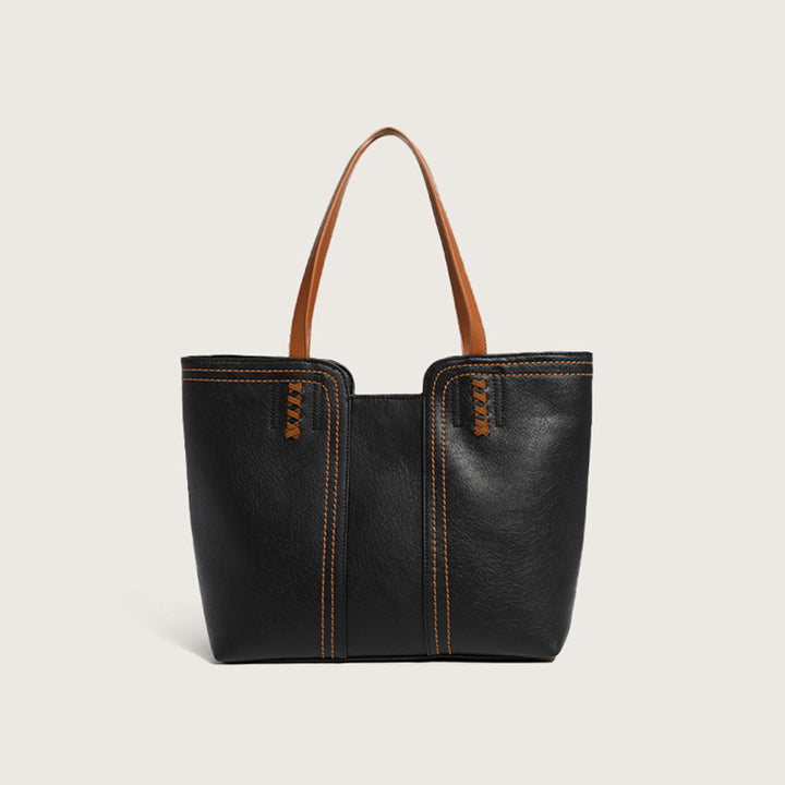 Damen Tote-Bag aus hochwertigem Kunstleder mit dekorativen Nähten Nord Taschen