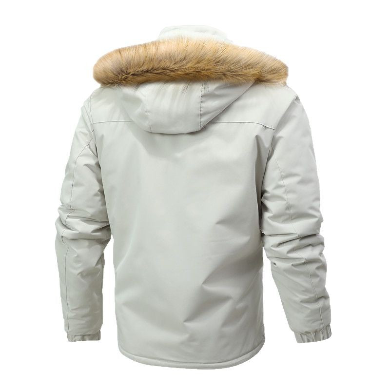 Herren Thermo-Parka im Expeditionstil mit abnehmbarer Kunstfellkapuze und Multifunktions-Taschen Nord Taschen