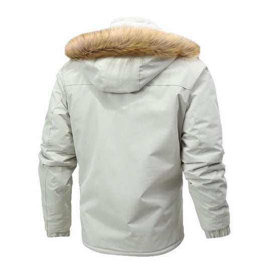 Herren Thermo-Parka im Expeditionstil mit abnehmbarer Kunstfellkapuze und Multifunktions-Taschen Nord Taschen