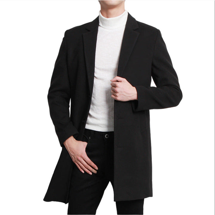 Herren eleganter Langblazer mit schmalem Schnitt und praktischen Taschen