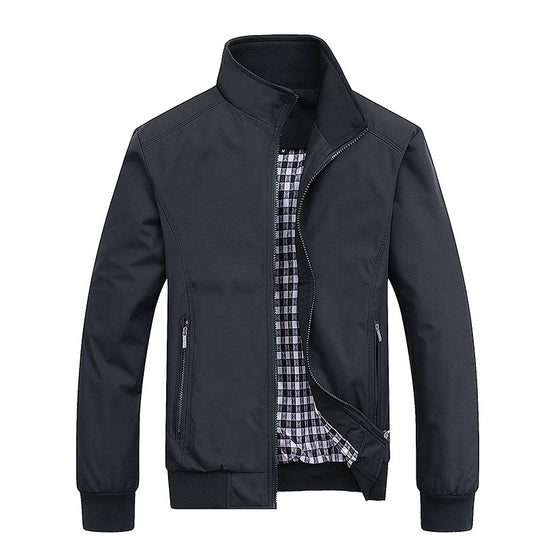Herren Urbaner Stehkragen‑Blouson aus windabweisendem Softshell mit kariertem Thermofutter Nord Taschen