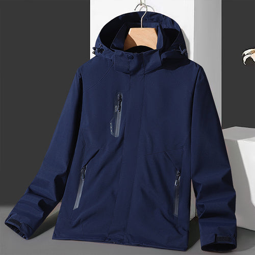 Herren Softshell-Windjacke mit Kapuze, wasserdichten Reißverschlüssen und verstellbarem Saum Nord Taschen