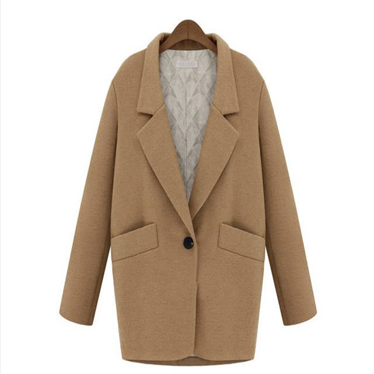 Damen Oversize Wollmix Shortcoat mit gesteppter Innenfütterung und Pattentaschen Nord Taschen