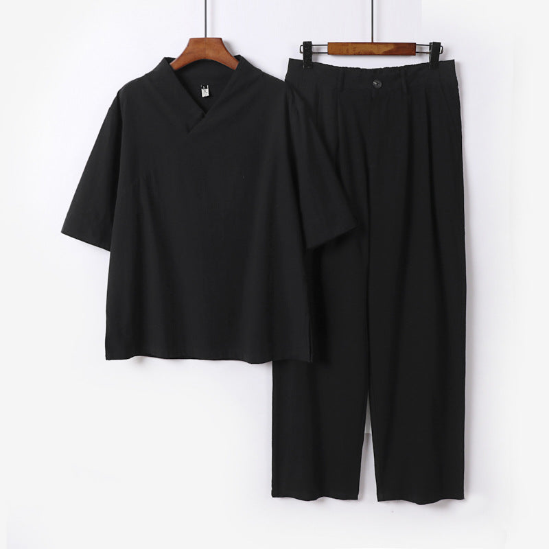 Unisex Locker sitzendes Lounge-Set im Kimono-Stil mit halblangem Arm und elastischer Bundhose Nord Taschen