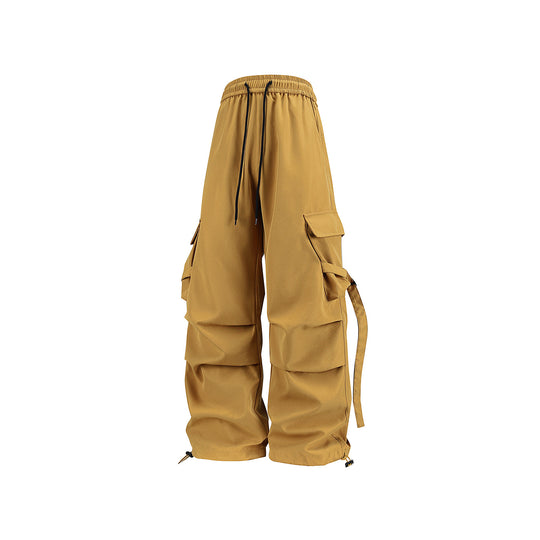 Herren Baggy‑Cargo‑Hose mit modularen Klappfächern, Band‑Details und Kordelbund Nord Taschen