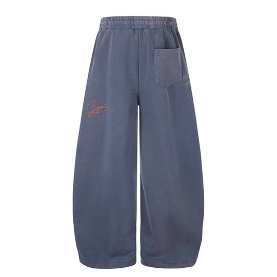Damen Extraweite Palazzo-Sweathose mit Tunnelzugbund, Stickdetails und verstellbarem Saum Nord Taschen