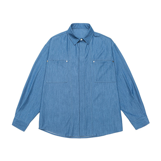 Herren Overshirt aus schwerer Twill‑Qualität mit verdeckter Knopfleiste und Brusttaschen Nord Taschen