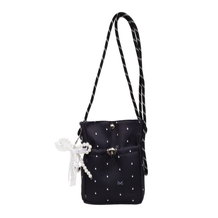 Damen praktische Mini-Umhängetasche mit Kordelzug Nord Taschen