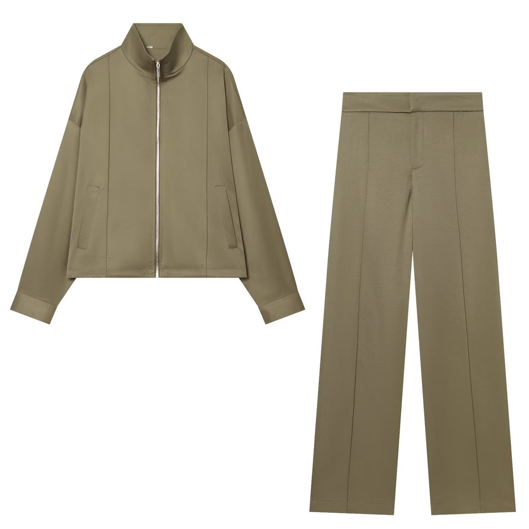 Damen Cropped‑Kastige Übergangsjacke mit Funnelkragen und durchgehendem Reißverschluss Nord Taschen