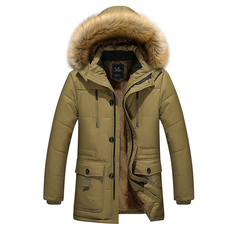 Herren wasserabweisender gesteppter Parka mit Kapuze, Kunstfellblende und Teddyfleece-Innenfutter Nord Taschen