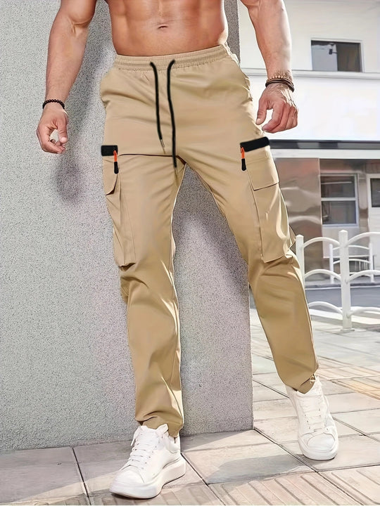 Herren Cargohose im Joggerstil mit elastischem Bund, Tunnelzug & Mehrfachtaschen Nord Taschen
