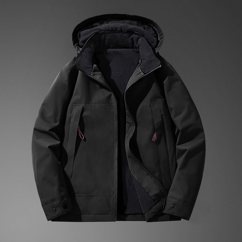 Herren Wasserabweisende Multitaschen-Jacke mit Kapuze und Fleece-Innenfutter Nord Taschen