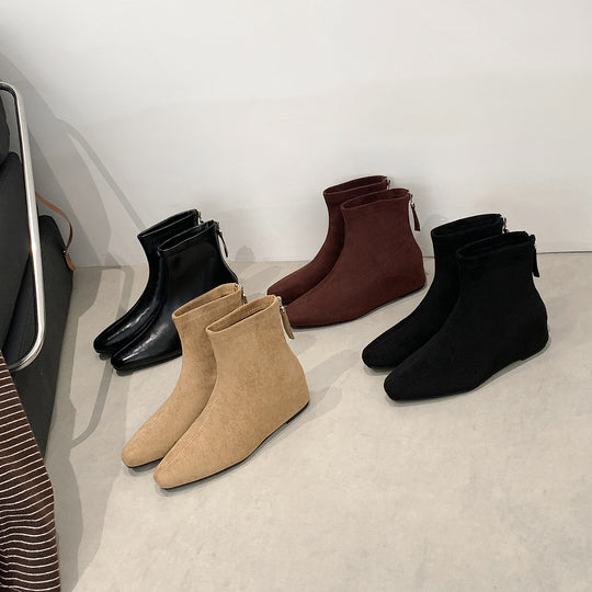 Damen Schlanke Ankle‑Boots mit elastischem Schaft und rückseitigem Reißverschluss Nord Taschen