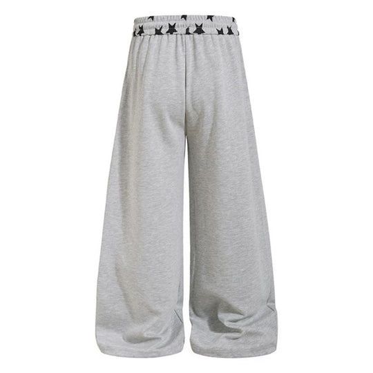 Damen Extraweite Palazzo-Sweathose mit Komfortbund, Kordelzug und Sternapplikation Nord Taschen