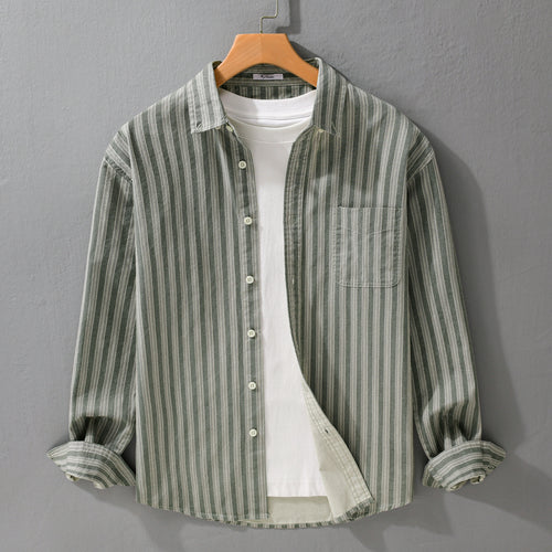 Herren Hemd mit Button-Down-Kragen aus atmungsaktivem Leinen-Baumwollmix in Relaxed-Passform Nord Taschen