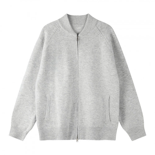 Unisex Locker geschnittene Feinstrick-Zipjacke mit Zwei-Wege-Reißverschluss und Rippbündchen Nord Taschen
