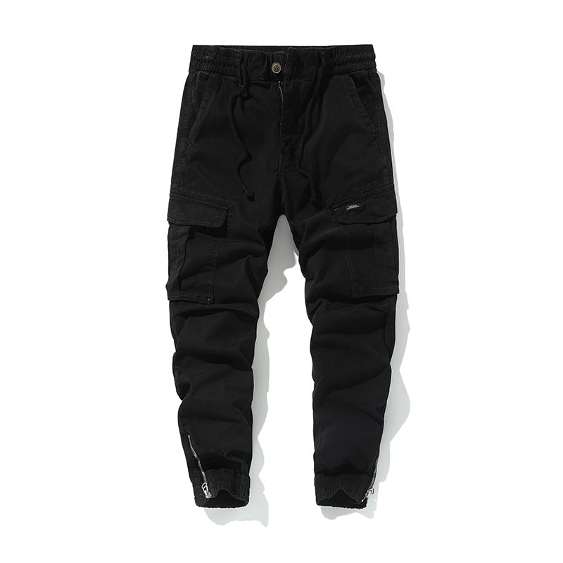 Herren Cargo-Jogginghose im Utility-Look mit Tunnelzugbund und Reißverschluss-Knöcheln Nord Taschen