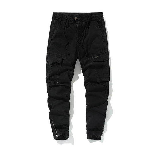 Herren Cargo-Jogginghose im Utility-Look mit Tunnelzugbund und Reißverschluss-Knöcheln Nord Taschen