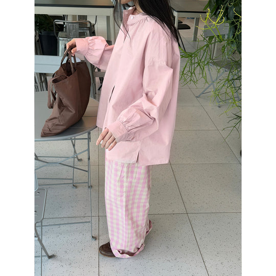 Damen Oversize-Hemdbluse mit Ballonärmeln und geraffter Schulterpartie Nord Taschen