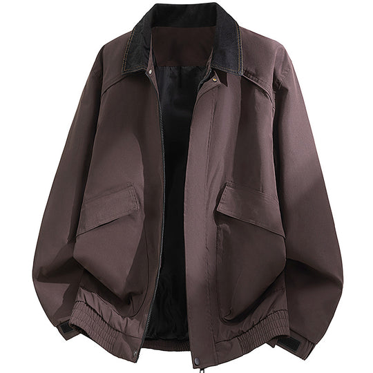 Herren Oversized Utility-Blouson mit Cordkragen, Pattentaschen und elastischem Saum Nord Taschen