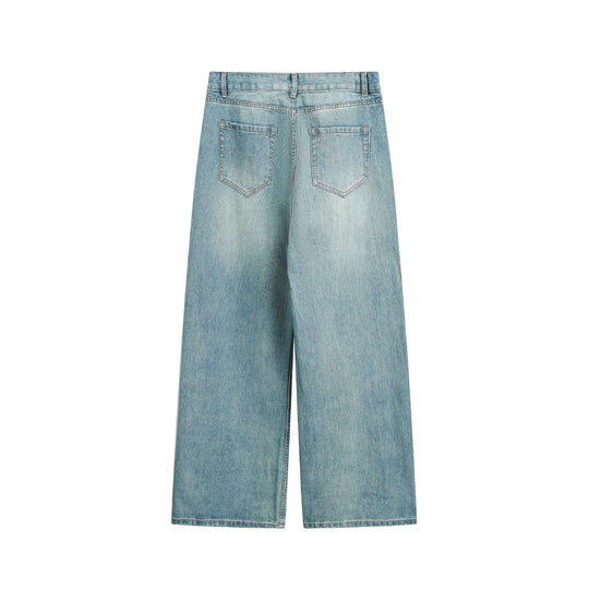 Damen Hochbund verkürzte Jeans mit weitem Bein, Five-Pocket und Vintage-Wash Nord Taschen