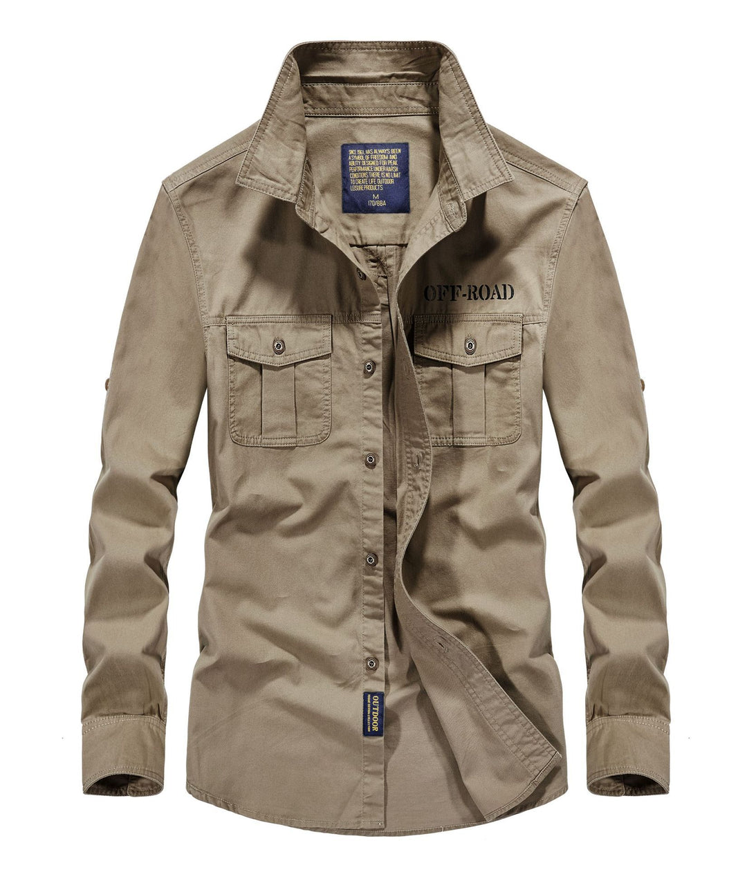Herren Utility‑Field‑Hemdjacke mit Brustpattentaschen, Rollärmel und robustem Canvas Nord Taschen
