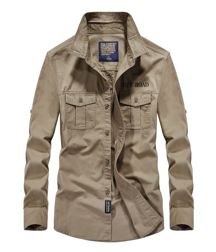 Herren Utility‑Field‑Hemdjacke mit Brustpattentaschen, Rollärmel und robustem Canvas Nord Taschen