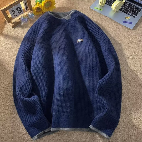 Herren Grobstrickpullover mit hohem Kragen Nord Taschen