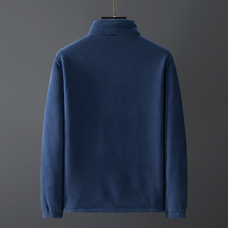 Herren Thermo-Fleecejacke mit Teddy-Innenfutter, verdecktem Reißverschluss und Stehkragen Nord Taschen