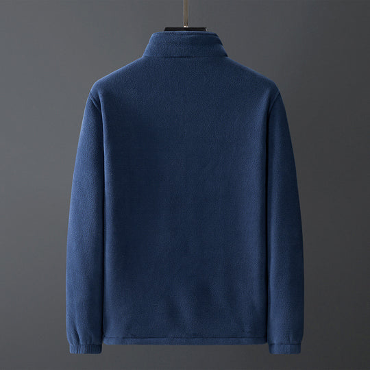 Herren Thermo-Fleecejacke mit Teddy-Innenfutter, verdecktem Reißverschluss und Stehkragen Nord Taschen