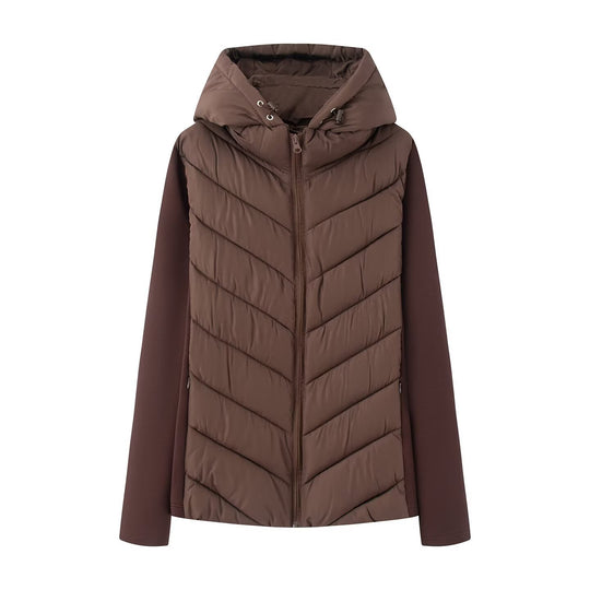 Damen Hybrid-Steppjacke mit Wattierung, Kapuze und elastischen Ärmel-Einsätzen Nord Taschen