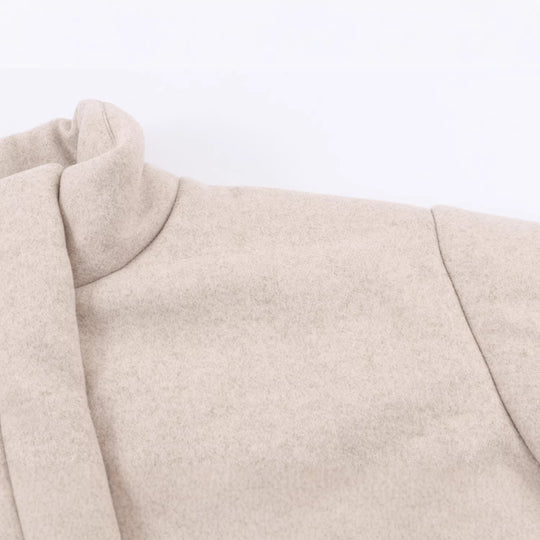 Damen Kurze wattierte Wollmix-Übergangsjacke mit hohem Stehkragen und verdeckter Druckknopfleiste Nord Taschen