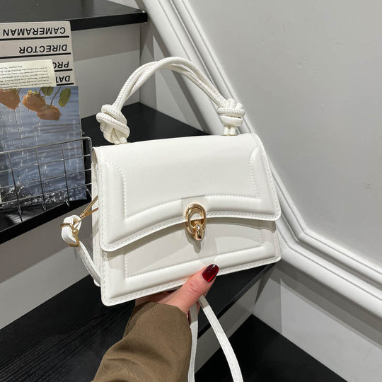 Damen elegante Umhängetasche mit geflochtenem Tragegriff und stilvollem Verschluss Nord Taschen