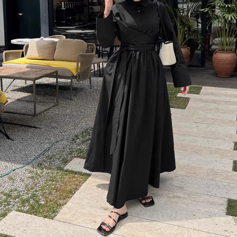 Damen Elegantes Maxikleid mit tailliertem Schnitt Nord Taschen