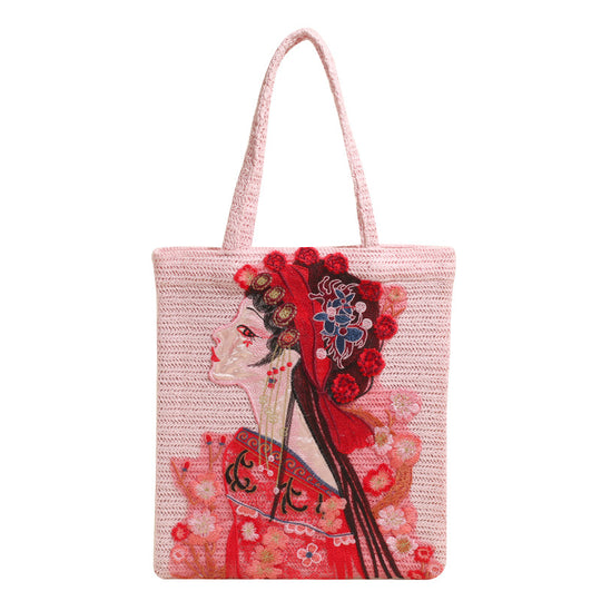 Damen Handtasche mit künstlerischer Stickerei Nord Taschen