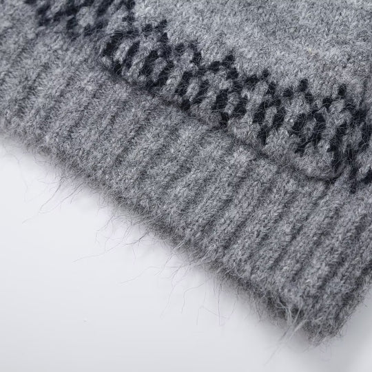 Damen Reißverschluss-Cardigan mit Schalkragen und Intarsienmuster Nord Taschen