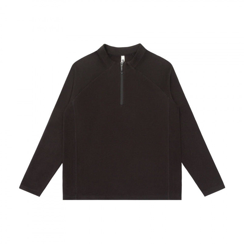 Unisex Leichtes Oversize-Halbzip-Sweatshirt mit Raglanärmeln und Stehkragen Nord Taschen