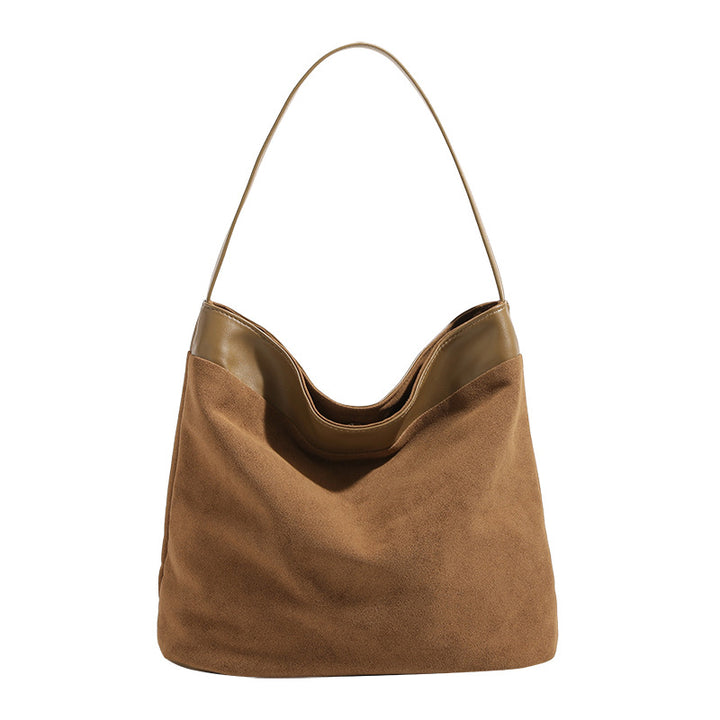 Damen Hobo Tasche aus hochwertigem Wildleder mit elegantem Lederbesatz Nord Taschen