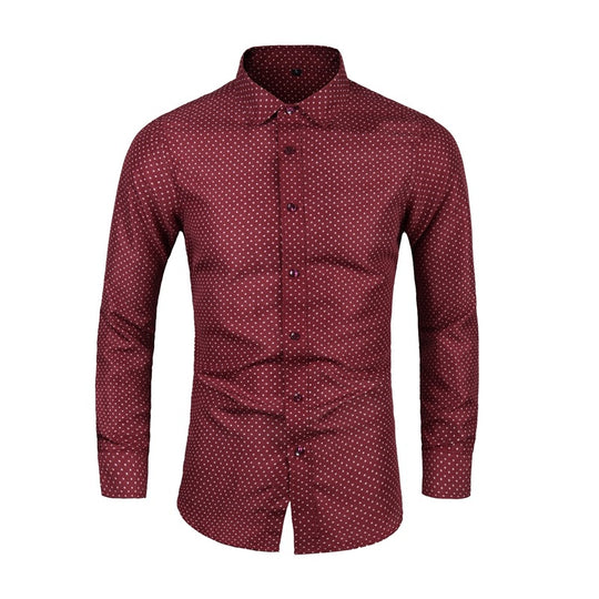 Herren Slim-Fit Hemd mit feinem Pünktchenmuster und Kentkragen Nord Taschen