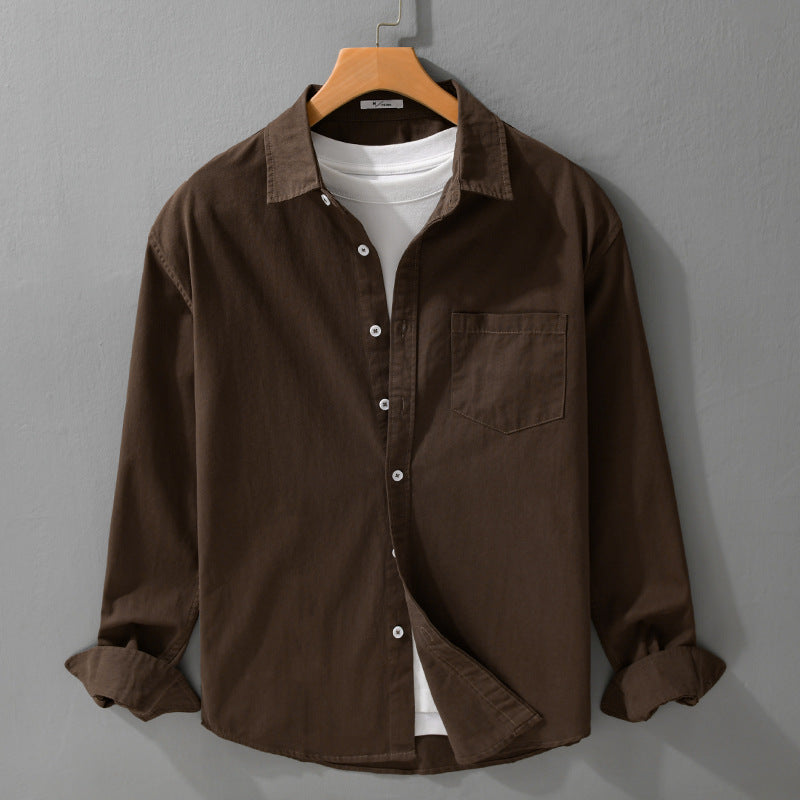 Herren Lässiges Layering-Hemd im Overshirt-Stil mit weichem Baumwollgriff und Brusttasche Nord Taschen
