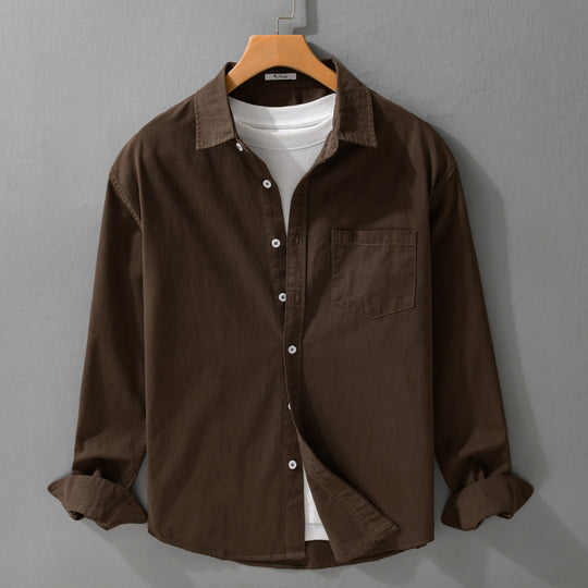 Herren Lässiges Layering-Hemd im Overshirt-Stil mit weichem Baumwollgriff und Brusttasche Nord Taschen