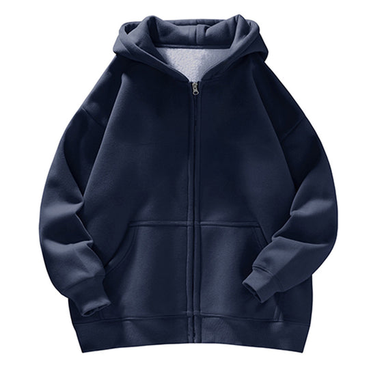 Unisex Oversize-Kapuzenjacke mit durchgehendem Reißverschluss, Teddyfutter und Känguru-Taschen Nord Taschen