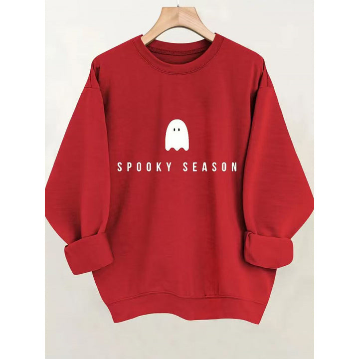 Unisex lässiges Halloween Sweatshirt mit Gespenst-Print und Oversize-Schnitt Nord Taschen