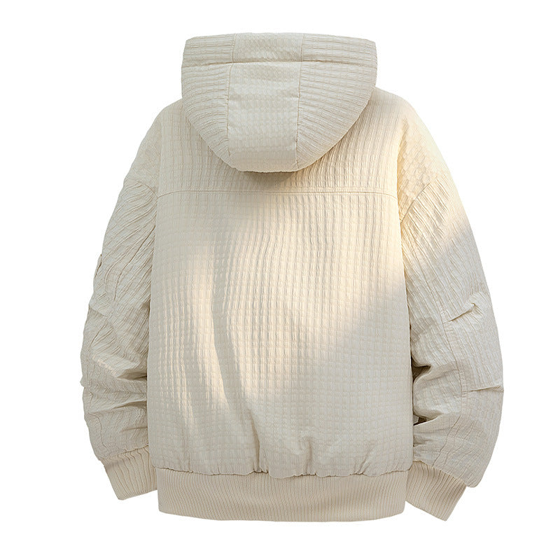 Damen Gefütterte Teddy-Fleece Bomberjacke mit Kapuze und feiner Steppstruktur Nord Taschen