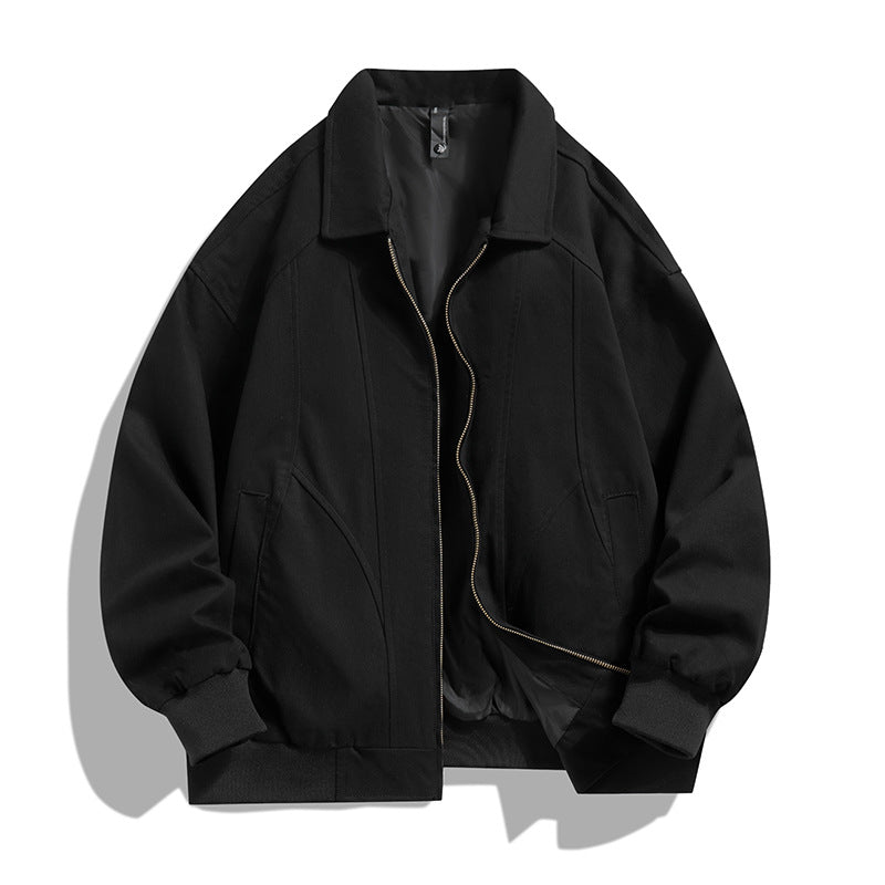 Men's  oversized collared zip-up lined utility bomber jacket with angled welt pockets Nord Taschen