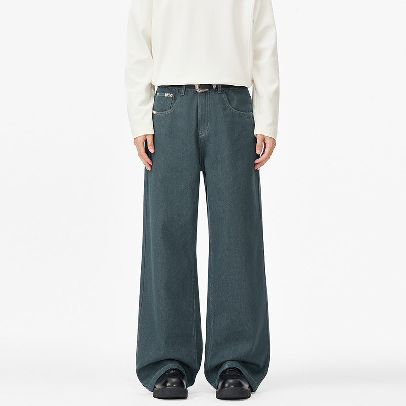 Herren Extraweite Denim-Baggyhose mit verlängertem Saum und tiefem Schritt Nord Taschen
