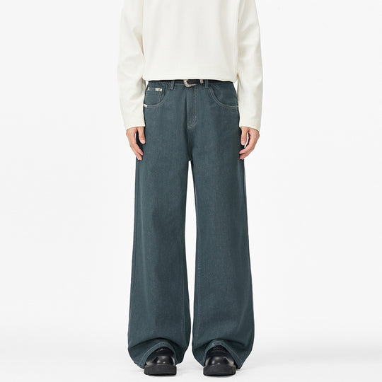 Herren Extraweite Denim-Baggyhose mit verlängertem Saum und tiefem Schritt Nord Taschen
