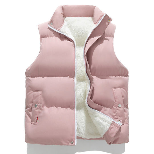 Damen Gefütterte Steppweste mit Teddyfutter, hohem Stehkragen und Zwei-Wege-Reißverschluss Nord Taschen