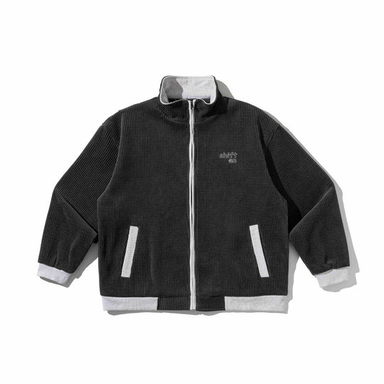 Unisex Kurz geschnittene gerippte Zipjacke mit Stehkragen und kontrastbesätzen Nord Taschen