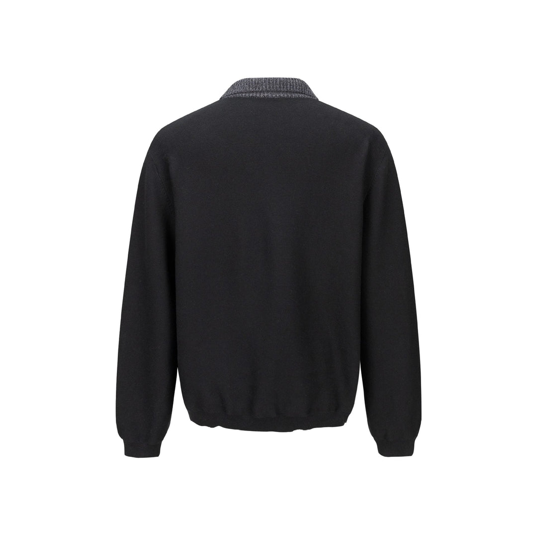 Herren Feinstrick-Polo-Pullover mit Strukturkragen und Knopfleiste Nord Taschen